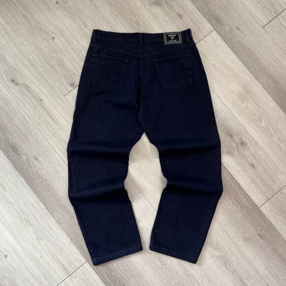 Vintage Versace Jeans Couture Straight Leg Navy Blue Jeans Pants - Size 38x32 - Picture 1 of 12